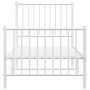 Metal bed frame with headboard and footboard white 75x190 cm by vidaXL, Beds and slatted bases - Ref: Foro24-350939, Price: 7...