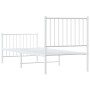 Metal bed frame with headboard and footboard white 75x190 cm by vidaXL, Beds and slatted bases - Ref: Foro24-350939, Price: 7...