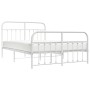 Metal bed frame with headboard and white footboard 135x190 cm by vidaXL, Beds and slatted bases - Ref: Foro24-352644, Price: ...