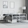 Metal bed frame with headboard and white footboard 135x190 cm by vidaXL, Beds and slatted bases - Ref: Foro24-352644, Price: ...