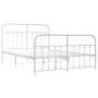 Metal bed frame with headboard and white footboard 135x190 cm by vidaXL, Beds and slatted bases - Ref: Foro24-352644, Price: ...