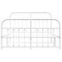 Metal bed frame with headboard and white footboard 135x190 cm by vidaXL, Beds and slatted bases - Ref: Foro24-352644, Price: ...