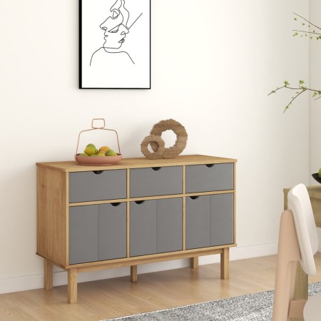 OTTA Sideboard aus massivem Kiefernholz braun und grau 114x43x73,5 cm von vidaXL, Sideboards - Ref: Foro24-351298, Preis: 177...