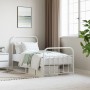 Estructura cama metal con cabecero y pie cama blanca 90x200 cm de vidaXL, Camas y somieres - Ref: Foro24-352638, Precio: 95,4...