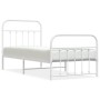 Estructura cama metal con cabecero y pie cama blanca 90x200 cm de vidaXL, Camas y somieres - Ref: Foro24-352638, Precio: 95,4...