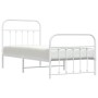 Estructura cama metal con cabecero y pie cama blanca 90x200 cm de vidaXL, Camas y somieres - Ref: Foro24-352638, Precio: 95,4...