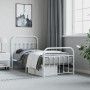 Metal bed frame with headboard and footboard white 90x200 cm by vidaXL, Beds and slatted bases - Ref: Foro24-352638, Price: 9...