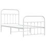 Estructura cama metal con cabecero y pie cama blanca 90x200 cm de vidaXL, Camas y somieres - Ref: Foro24-352638, Precio: 95,4...