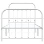 Metal bed frame with headboard and footboard white 90x200 cm by vidaXL, Beds and slatted bases - Ref: Foro24-352638, Price: 9...