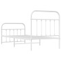 Estructura cama metal con cabecero y pie cama blanca 90x200 cm de vidaXL, Camas y somieres - Ref: Foro24-352638, Precio: 95,4...