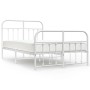 Metal bed frame with headboard and white footboard 120x190 cm by vidaXL, Beds and slatted bases - Ref: Foro24-352642, Price: ...