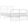 Metal bed frame with headboard and white footboard 120x190 cm by vidaXL, Beds and slatted bases - Ref: Foro24-352642, Price: ...