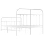 Estructura cama metal con cabecero y estribo blanco 120x190 cm de vidaXL, Camas y somieres - Ref: Foro24-352642, Precio: 108,...