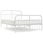 Metal bed frame with headboard and white footboard 140x190 cm by vidaXL, Beds and slatted bases - Ref: Foro24-352645, Price: ...