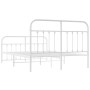 Metal bed frame with headboard and white footboard 140x190 cm by vidaXL, Beds and slatted bases - Ref: Foro24-352645, Price: ...