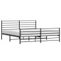 Black metal headboard and footboard bed frame 180x200 cm by vidaXL, Beds and slatted bases - Ref: Foro24-352341, Price: 118,4...