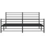 Black metal headboard and footboard bed frame 180x200 cm by vidaXL, Beds and slatted bases - Ref: Foro24-352341, Price: 118,4...