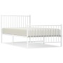 White metal bed frame with headboard and footboard 100x190 cm by vidaXL, Beds and slatted bases - Ref: Foro24-350943, Price: ...