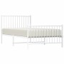 White metal bed frame with headboard and footboard 100x190 cm by vidaXL, Beds and slatted bases - Ref: Foro24-350943, Price: ...