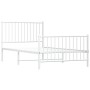 Estructura cama metal cabecero y estribo blanca 100x190 cm de vidaXL, Camas y somieres - Ref: Foro24-350943, Precio: 80,44 €,...