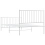 Estructura cama metal cabecero y estribo blanca 100x190 cm de vidaXL, Camas y somieres - Ref: Foro24-350943, Precio: 80,44 €,...