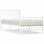 Metal bed frame with headboard and footboard white 90x190 cm by vidaXL, Beds and slatted bases - Ref: Foro24-350941, Price: 6...