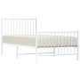 Metal bed frame with headboard and footboard white 90x190 cm by vidaXL, Beds and slatted bases - Ref: Foro24-350941, Price: 6...