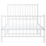 Metal bed frame with headboard and footboard white 90x190 cm by vidaXL, Beds and slatted bases - Ref: Foro24-350941, Price: 6...