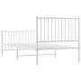 Metal bed frame with headboard and footboard white 90x190 cm by vidaXL, Beds and slatted bases - Ref: Foro24-350941, Price: 6...