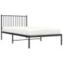 Estructura de cama con cabecero metal negro 100x200 cm de vidaXL, Camas y somieres - Ref: Foro24-350859, Precio: 80,92 €, Des...