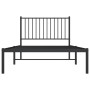 Estructura de cama con cabecero metal negro 100x200 cm de vidaXL, Camas y somieres - Ref: Foro24-350859, Precio: 80,92 €, Des...