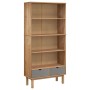 Shelf with 2 drawers OTTA solid pine wood in brown and gray by vidaXL, Bookcases and shelves - Ref: Foro24-351304, Price: 186...