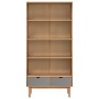 Shelf with 2 drawers OTTA solid pine wood in brown and gray by vidaXL, Bookcases and shelves - Ref: Foro24-351304, Price: 186...