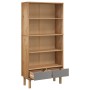 Shelf with 2 drawers OTTA solid pine wood in brown and gray by vidaXL, Bookcases and shelves - Ref: Foro24-351304, Price: 186...