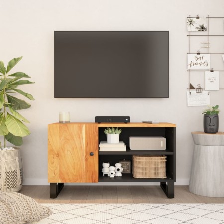 Mueble de TV madera acacia y madera contrachapada 80x33x46 cm de vidaXL, Muebles TV - Ref: Foro24-351963, Precio: 86,65 €, De...