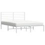 White metal bed frame with headboard 160x200 cm by vidaXL, Beds and slatted bases - Ref: Foro24-352371, Price: 119,27 €, Disc...