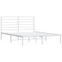 White metal bed frame with headboard 160x200 cm by vidaXL, Beds and slatted bases - Ref: Foro24-352371, Price: 119,27 €, Disc...