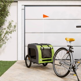 Pet Bicycle Trailer Iron Oxford Cloth Green Gray by vidaXL, pet strollers - Ref: Foro24-93836, Price: 113,99 €, Discount: %