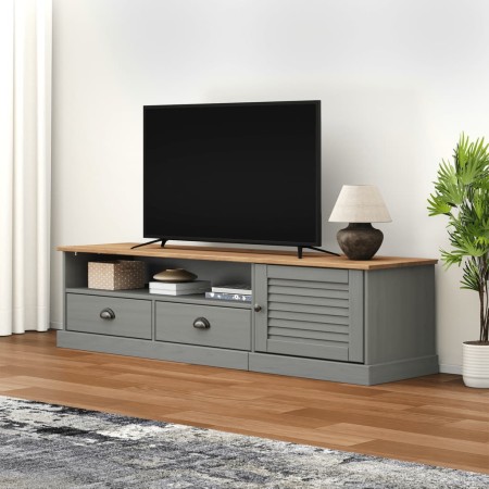 VIGO TV cabinet solid gray pine wood 156x40x40 cm by vidaXL, TV Furniture - Ref: Foro24-353174, Price: 129,16 €, Discount: %