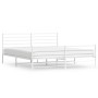 Metal bed frame with headboard and white footboard 180x200 cm by vidaXL, Beds and slatted bases - Ref: Foro24-352390, Price: ...