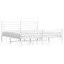 Estructura cama metal con cabecero y estribo blanco 180x200 cm de vidaXL, Camas y somieres - Ref: Foro24-352390, Precio: 106,...