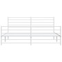 Estructura cama metal con cabecero y estribo blanco 180x200 cm de vidaXL, Camas y somieres - Ref: Foro24-352390, Precio: 106,...