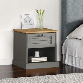 VIGO solid pine wood bedside table in gray, 42x35x42 cm by vidaXL, Nightstands - Ref: Foro24-353156, Price: 49,73 €, Discount: %