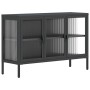 Aparador de vidrio y acero negro 105x35x70 cm de vidaXL, Aparadores - Ref: Foro24-353002, Precio: 280,02 €, Descuento: %