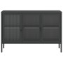 Aparador de vidrio y acero negro 105x35x70 cm de vidaXL, Aparadores - Ref: Foro24-353002, Precio: 280,02 €, Descuento: %