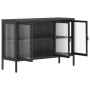 Aparador de vidrio y acero negro 105x35x70 cm de vidaXL, Aparadores - Ref: Foro24-353002, Precio: 280,02 €, Descuento: %