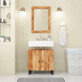 Glass and solid acacia wood mirror 70x50 cm by vidaXL, Mirrors - Ref: Foro24-351983, Price: 72,99 €, Discount: %