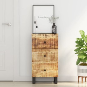 Sideboard with 3 iron drawers solid mango wood 40x33.5x75 cm by vidaXL, Sideboards - Ref: Foro24-352905, Price: 119,99 €, Dis...