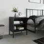 Black glass and steel nightstand 50x35x60 cm by vidaXL, Nightstands - Ref: Foro24-352997, Price: 101,14 €, Discount: %