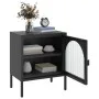 Black glass and steel nightstand 50x35x60 cm by vidaXL, Nightstands - Ref: Foro24-352997, Price: 101,14 €, Discount: %